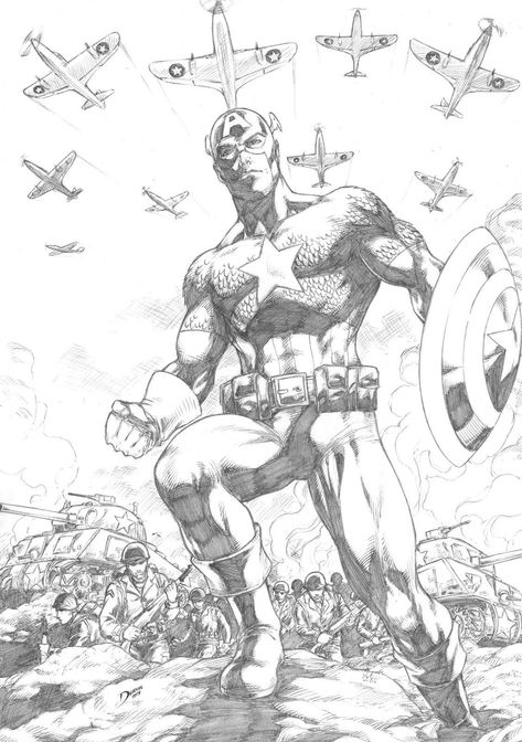 Captain America by Deilson on DeviantArt Avengers Comic Art, Comic Art Sketch, Comic Book Drawing, Comic Book Artwork, Arte Dc Comics, Bd Comics, Comic Drawing, Tamarindo, Marvel Comics Art