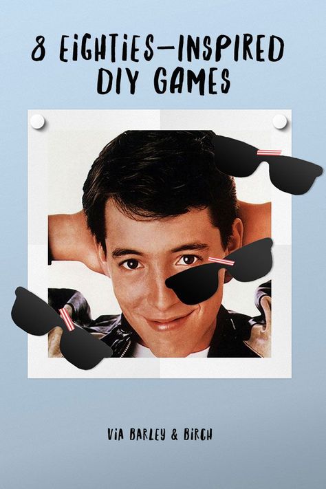 This collection of 80s inspired DIY games is guaranteed throwback fun for the whole family! 80’s Birthday Party Games, Games From The 80s, 1980s Party Games, 80s Games Party, 80s Movie Party, 80s Party Games Adults, 80s Food Ideas Themed Parties, 80s Activities, 80s Party Games