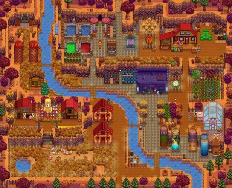 Hill Top Farm Stardew Valley, Hill Top Farm, Stardew Valley Layout, Stardew Valley Tips, Stardew Valley Farms, Top Farm, Farm Layout, Top Base, Stardew Valley