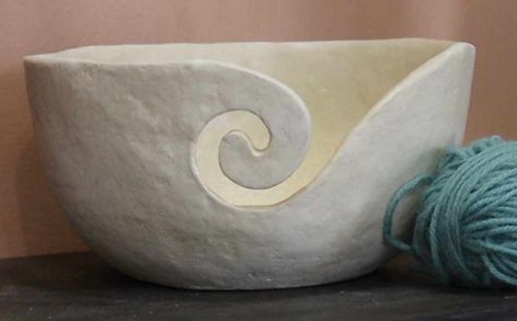 You can make this yarn bowl with plaster cloth and either paper mache clay or the Silky-Smooth air dry clay recipe on my website. The result will be both beautiful and useful - which makes this a perfect gift idea for the knitter in your family. Air Dry Clay On Cardboard, Paper Mache Clay Art, Plaster Cloth Projects, Paper Mache Gifts, Air Dry Clay Yarn Bowl Diy, Air Dry Clay Yarn Bowl, Yarn Bowls Diy, Air Dry Clay Recipe, Diy Yarn Holder