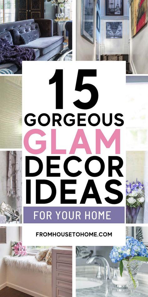 Glam Decor On A Budget, Mantel Decorating Ideas Modern, Glam Diy Home Decor, House Decor On A Budget, Hollywood Glam Bedroom, Hollywood Glam Decor, Glam Bathroom Decor, Living Room Ideas Luxury, Glam Apartment