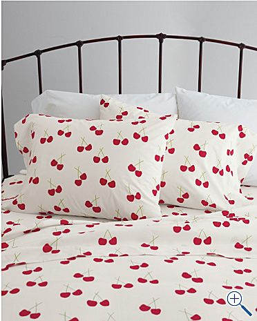 cherries percale duvet Cherry Bed, Cherry Bedroom, Cherry Kitchen, Big Pillows, Red Cottage, Linen Bedroom, Dream Bedroom, Print Bedding, New Room