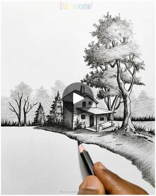 Drawing a Peaceful Village Scenery with just a Pencil | Drawing a Peaceful Village Scenery with just a Pencil | By Did you know?Facebook Reactions Drawing, Village Scenery, A Pencil, Pencil Drawing, Pencil Drawings, Did You Know, Pencil, Drawings