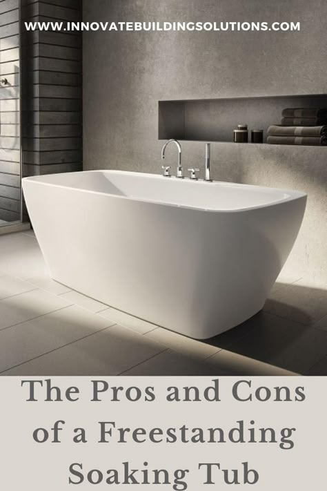 Stand A Lone Tub, Soaking Tubs Master Bath Decor, Most Comfortable Free Standing Tub, Deep Tub Bathroom, Best Soaking Tubs, Modern Bathroom Design Master Baths Freestanding Tubs, Freestanding Tub In Alcove, Master Bathtubs, Soaker Tub Small Bathroom