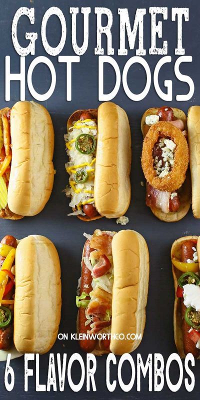 Gourmet Hot Dogs Toppings, Best Hot Dogs, Dogs Recipes, Grilling Hot Dogs, Gourmet Hot Dogs, Hot Dogs Recipes, Hot Dog Toppings, Hot Dog Bar, Dog Cart