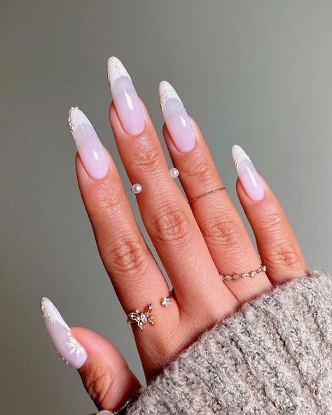 Elegant Nails Ballerina, Nail Designs White French Tip, Milky White Nail Designs, French Tip Nails Elegant, Ballerina Nails Long, Nail Designs White, Milky White Nail, Passion Nails, White French Tip Nails