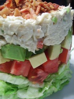 Stacked Salads, Crab Stack, Shrimp And Crab Salad, Crab Meat Salad, Salad Presentation, Lump Crab Meat, Crab Salad Recipe, Salad Rolls, Lump Crab