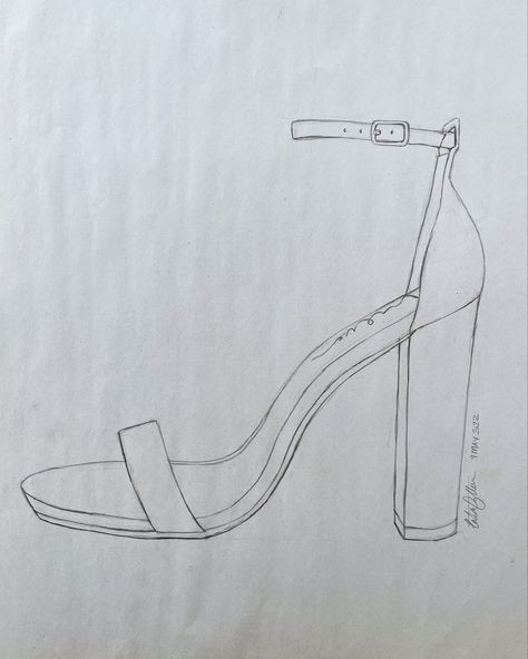 High Heel Design Sketch, Heels Perspective Drawing, High Heel Drawing Sketches, How To Draw High Heels, High Heels Sketch, Heel Sketch, High Heel Drawing, High Heels Drawing, Heels Sketch