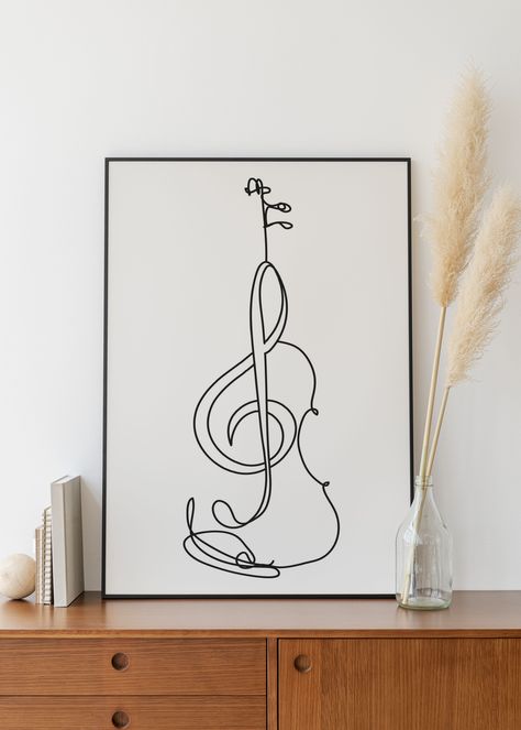 Minimalist Violin Line art, Digital Download, Stringed Music Print, Instrument Drawing, Simple Sketch, Printable Gift, Room Decoration Violin Art Drawing, Instrument Drawing, Violin Drawing, Violin Painting, Wardrobe Design Modern, Violin Art, Line Art Digital, Instruments Art, Simple Sketch