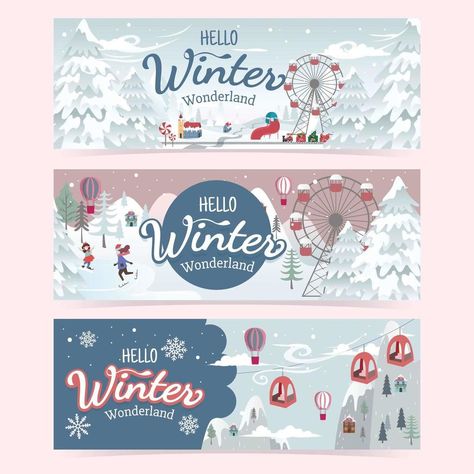 Winter Wonderland Poster Ideas, Winter Banner Design, Winter Wonderland Poster, Winter Logo, Winter Banner, Carnival Background, Snow Ball, Festival Theme, Winter Pattern