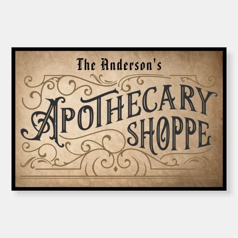 Vintage Pharmacy Labels, Halloween Apothecary Sign, Apothecary Sign Printable, Apothecary Signs Vintage, Apothecary Store Design, Apothecary Bathroom Decor, Apothecary Font, Apothecary Poster, Victorian Party Decor