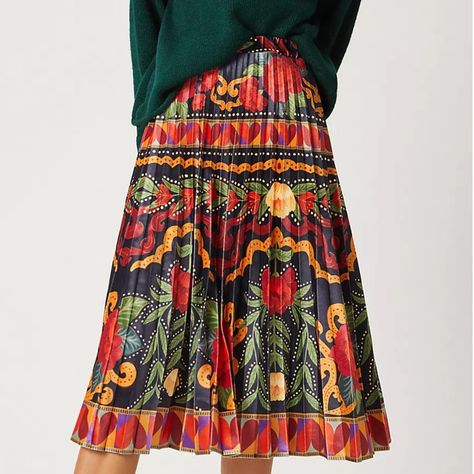 Brand New With Tags Nwt Anthropologie Dinah Pleated Velvet Midi Skirt By Farm Rio This Velvet Skirt Is An Elegant Addition To Your Seasonal Wardrobe. Polyester, Elastane Pleated Detail Midi Silhouette Pull-On Styling Machine Wash Made In Turkey Dimensions 29.5"L Pleated Velvet Skirt, Green Tulle Skirt, Sheer Midi Skirt, Velvet Pleated Skirt, Gold Sequin Skirt, Velvet Midi Skirt, Pink Pleated Skirt, Blue Jean Skirt, Seasonal Wardrobe