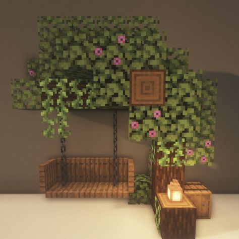 Houses Minecraft Ideas, Minecraft Hus, Swinging Bench, Building Ideas Minecraft, Decorate Garden, Decor Minecraft, Minecraft Garden, Case Minecraft, Minecraft Decoration