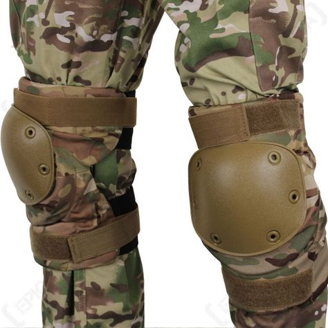 Pull-Over Style Knee Pads - Multitarn  These pull over knee pads provide perfect protection for the knee cap. They come with soft and elastic neoprene fastening for excellent fit. Each knee pad has a foam upholstery below the shell for added comfort.  Pull over knee pads that are ideal for airsoft, paintballing, and even gardening and DIY.  100% Polyester Upholstery: 100% Polyethylene (360 g/qm)  Protection shell: 100% Polyethylene Dna Project, Knee Cap, Protective Gear, Knee Pads, Paintball, Art References, Drawing Ideas, The Knee, Texture