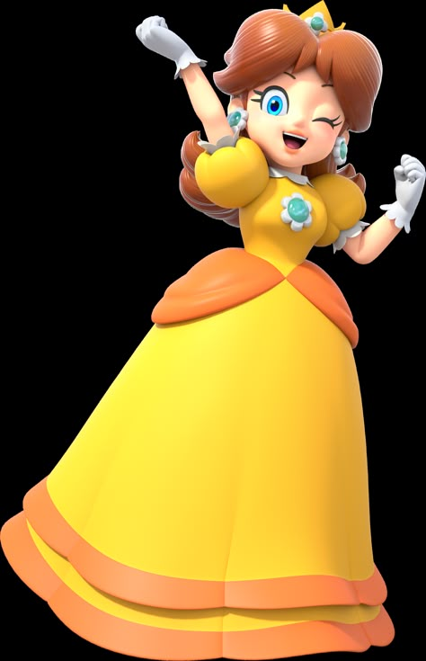 Princess Daisy, The Princess, Cartoon Character, Super Mario, Tiara, Mario, Daisy, Mario Characters, Orange