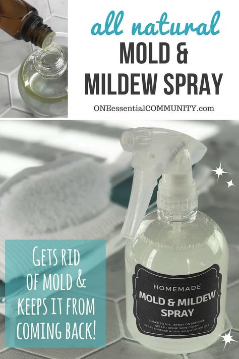 Homemade mold & mildew spray that's easy to make. With just essential oils and vinegar, you can mix up a bottle in only 1 minute. Then simply spray onto your shower or bathtub and let it work its magic. Natural, non-toxic, and without bleach. Kills mold & mildew and helps keep it from coming back. #essentialoils #essentialoilrecipes #DIYrecipes #essentialoilcleaning #naturalcleaning #naturalDIY #cleaning doTERRA, Young Living, essential oil cleaner, DIY essential oil recipe Mold Spray, Deep Cleaning Hacks, Cleaning Painted Walls, Diy Kosmetik, Glass Cooktop, Deep Cleaning Tips, Natural Cleaners, Cleaning Recipes, Cleaners Homemade