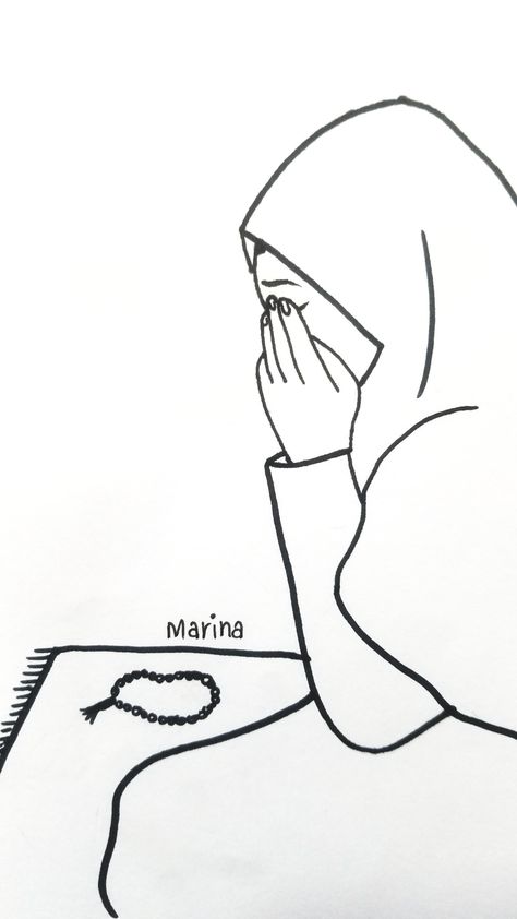 Easy drawing of muslim girl praying with tears Prayer Drawing, A Praying Woman, Muslim Praying, Woman Picture, Praying Woman, Picture Drawing, Girl Sketch, Pictures To Draw, Sketch