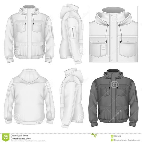 Men s flight jacket with hood. Design template (front view, back and side views) #Sponsored , #jacket, #hood, #Design, #Men, #flight Hoodie Vector, Mens Flight Jacket, Mens White Shorts, Zip Hoodie Design, Polo Shirt Design, Sports Wear Women, Black Shorts Men, Short Sleeve Dress Shirt, Clothing Mockup