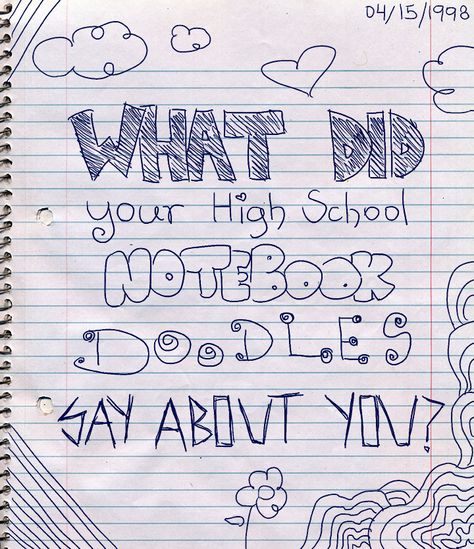 I got Social Butterfly! You were quite the social butterfly — most likely getting separated from friends in class for talking to much. But that didn’t stop you from communicating, you just passed notes instead.  What Did Your High School Notebook Doodles Say About You? Art Ice Breakers, High School Notebook, Doodle Name, Autumn Doodles, Eat My Shorts, Diy Journaling, The Sleepover, Husband Quotes Funny, Funny Books For Kids