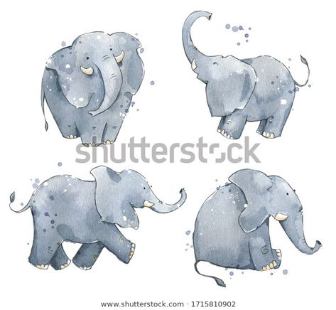 Elephant Illustration Art, Cute Elephant Illustration, Watercolour Elephant, Elephant Watercolor, World Elephant Day, Elephant Pictures, Illustration Art Kids, Elephant Illustration, Painted Illustration