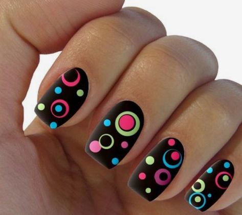 Black Dot Nails, Dot Nail Art Designs, Polka Dot Nail Designs, Dot Nail Designs, Polka Dot Nail Art, Dot Nail Art, Polka Dot Nails, Dots Nails, Pretty Nail Art