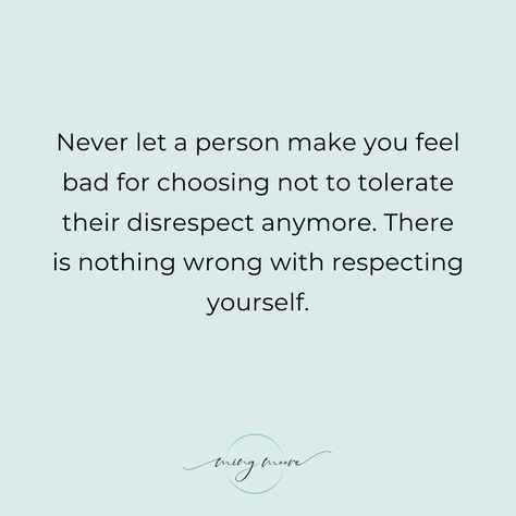 Set your limits and don’t allow people to disrespect you. Self-respect forms the foundation of all the decisions you’ll ever make, how you treat yourself, and how you allow others to treat you. Treat Others With Respect Quotes, How U Treat Others Quotes, Quotes About Someone Disrespecting You, People Who Constantly Let You Down, When Someone Treats You Bad Quotes, Respect Decisions Quotes, Treating Others Badly Quotes, Respect Other Peoples Relationship, Dont Let Someone Treat You Bad Quotes