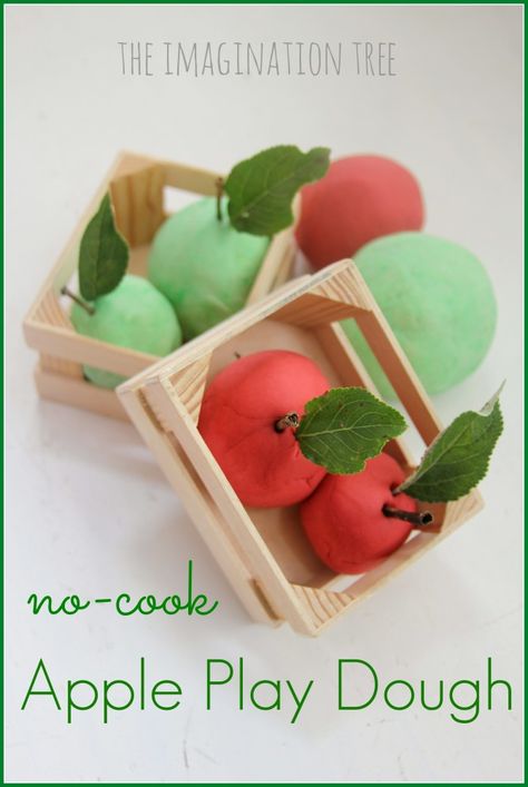 Apple Scented Playdough Recipe No Cook, Apple Crafts, Scented Play Dough, Play Dough Recipe, Apple Preschool, Imagination Tree, Apple Unit, Apple Activities, Playdough Activities