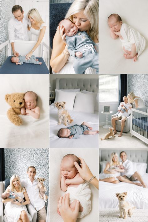 Newborn Photography In Nursery, In Home Newborn Session Outfit, Newborn Indoor Photoshoot, Newborn Photography Outfits Family, Newborn Lifestyle Photography Outfits, In Home Lifestyle Newborn Photos, Newborn Photos In Nursery, Newborn Session At Home, What To Wear Newborn Session Family Pics