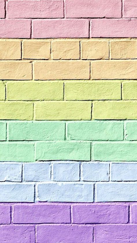 Rainbow Aesthetic, Rainbow Wallpaper, Brick Wallpaper, Tumblr Wallpaper, Pastel Wallpaper, Cute Wallpaper Backgrounds, Cellphone Wallpaper, Screen Wallpaper, Colorful Wallpaper