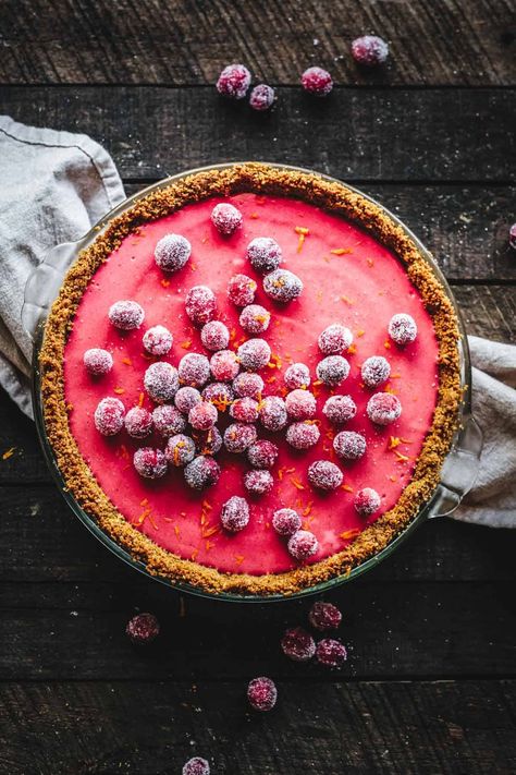 Cranberry Meyer Lemon Pie with Gingersnap Crust | Think key lime pie, but better. A beautiful and unique holiday dessert perfect for Thanksgiving! #Thanksgiving #entertaining #recipe #cranberry #meyerlemon #pie | ColeyCooks.com Meyer Lemon Pie, Unique Holiday Desserts, Italian Christmas Dinner, Cranberry Pie Recipes, Christmas Dessert Recipes, Thanksgiving Pie Recipes, Cranberry Pie, Gingersnap Crust, Thanksgiving Pies