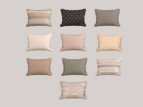 Pillow Sims 4 Cc, Sims 4 Pillows Cc, Cc Mods Sims 4, Black White Bedrooms, Artist Bedroom, Sims Furniture, Black White Bathrooms, Sims 4 Clutter, Furniture Cc