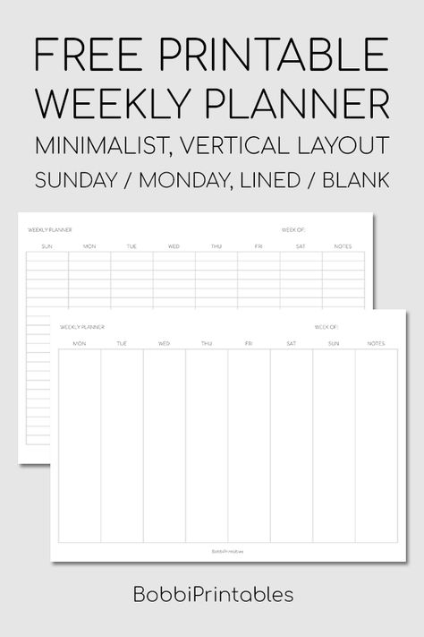 Free Printable Minimalist Weekly Planner Template - Vertical Layout #free #printable #weeklyplanner #minimalist #planner #printables #weekly #lined #blank #vertical #template Weekly Calender Aesthetic, Horizontal Weekly Planner Printable Free, Vertical Weekly Planner Layout, Weekly Planner Pdf Free, My Week Planner, Weekly Planner Template Free Printable, Aesthetic Planner Template, Free Printable Weekly Planner Template, Week Planner Printable