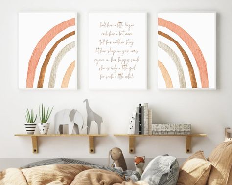 RAINBOW NURSERY DECOR Sweet Boho Nursery Decor for a Little - Etsy Rainbow Baby Room Nurseries, Baby Name Wall Decor, Baby Name Wall Art, Girl Bible, Boho Rainbow Nursery, Baby Room Prints, Christian Nursery Decor, Christian Nursery, Wall Art Rainbow