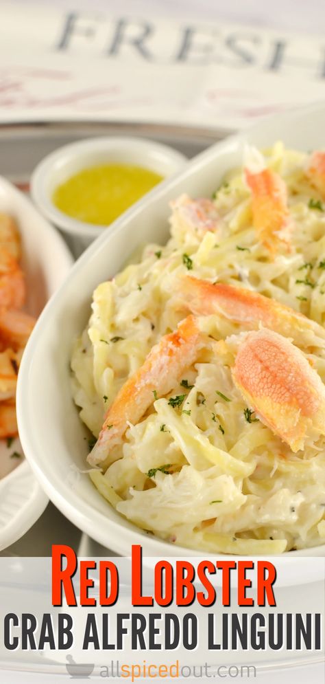 Red Lobster Crab Alfredo Linguini Recipe Copycat Red Lobster Shrimp Linguini Alfredo, Red Lobster Crab Alfredo, Crab Linguini Recipe, Red Lobster Linguini Alfredo, Red Lobster Crab Linguini Alfredo, Red Lobster Copycat Recipes, Crab Alfredo Recipe, Red Lobster Recipes, Alfredo Linguini