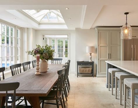 Orangery Kitchen, Orangery Extension Kitchen, Kitchen Orangery, Orangery Extension, Open Plan Kitchen Living Room, Modern Country Style, Kitchen Extension, Modern Country, Farmhouse Kitchen Decor