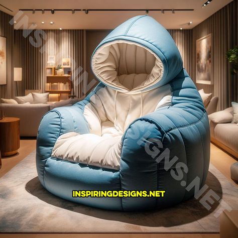 These Hoodie Shaped Bean Bag Chairs Are The Ultimate Gaming Lounger Giant Hoodie, Crazy Houses, Bean Bag Chairs, Bag Chairs, Loungers Chair, Home Comfort, Fairy Queen, 3d Interior, Bean Bags