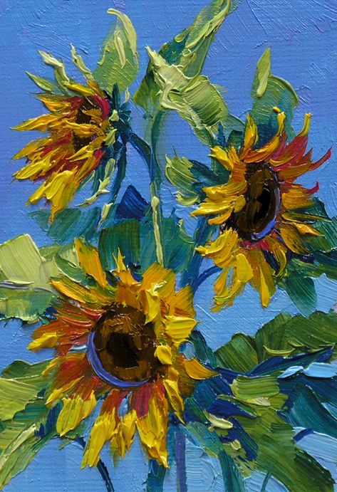 Different Pictures, Arte Van Gogh, Sunflower Art, Sunflower Painting, Arte Inspo, Oil Painting Flowers, Flower Art Painting, Arte Floral, Painting Art Projects