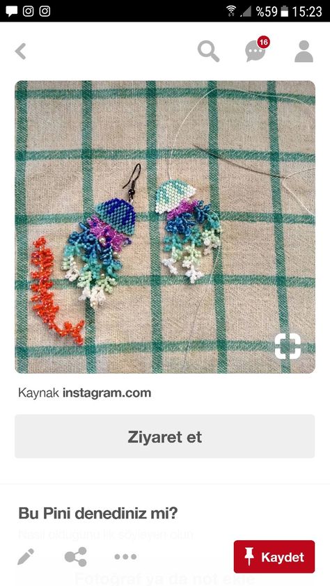 Seed Bead Shrimp, Octopus Beaded Earrings, Seed Bead Jellyfish, Beaded Jellyfish Earrings, Jellyfish Beaded Earrings, Seed Bead Earring Patterns, Miyuki Beads Pattern, Braided Bracelet Diy, Seed Bead Jewelry Patterns