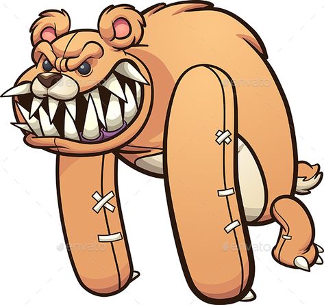 Monster Teddy Bear #Ad #Monster, #Teddy, #Bear Monster Teddy Bear, Layers Illustration, Teeth Vector, Evil Monster, Sharp Teeth, Vector Cartoon, Bear Art, Classic Cartoons, Awesome Things