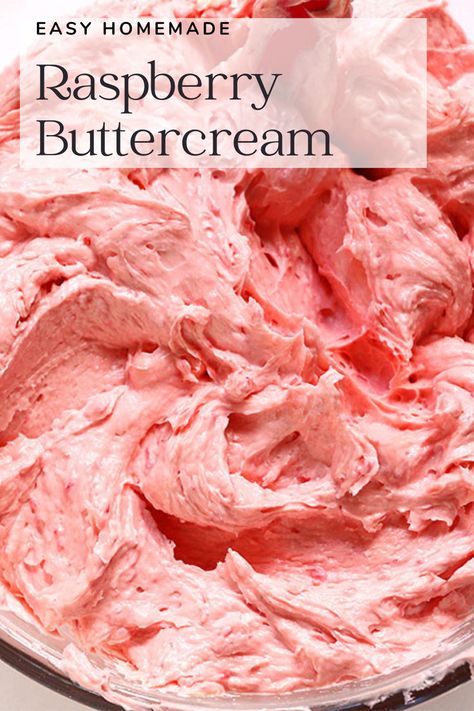 A delicious fresh buttercream that is perfect to frost any cake or cupcake. This Easy Raspberry Buttercream is simple to make and has a beautiful natural colour and flavour. Raspberry Jam Frosting, Natural Red Frosting, Raspberry Buttercream Cake, Raspberry Cake Icing, Raspberry Buttercream Frosting With Jam, Vanilla Cake With Raspberry Buttercream, Jam Buttercream, Red Frosting, Raspberry Buttercream Frosting