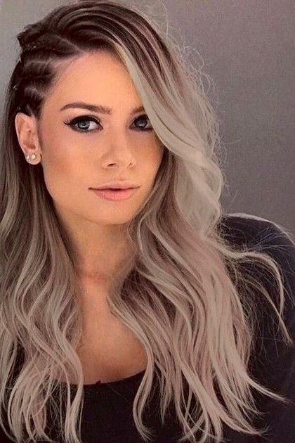 One Side Hair Braid, Pitch Perfect Hairstyles, Side Of Head Braid Hairstyles, Braids On Side Of Head With Curls, Braid On Side Of Head With Curls, Half Side Hairstyles, Side Braid Hairstyles With Curls, Braided Down Hairstyles, Hairstyles For Side Parted Hair