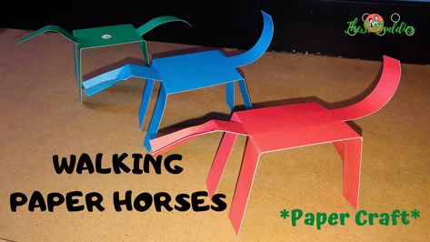 This is a quick do it yourself walking paper horse craft. It is fun to watch the paper horses walk and more fun to race them! When you rock the inclined surface back and forth, it creates a walking effect as gravity pulls the horse down the path.   Music is from the YouTube Audio Library and free to use. [YouTube Free Music: Floating Also by William Rosati] Walking Paper Horse, Paper Horse, Horse Template, Teaching Stem, Walking Horse, Horse Crafts, Steam Activities, Horse Diy, Paper Animals