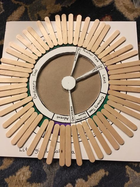 Liturgical Calendar Craft, Ccd Crafts, Church Calendar, Liturgical Calendar, Liturgical Year, Godly Play, Calendar Activities, Calendar Craft, Catholic Crafts