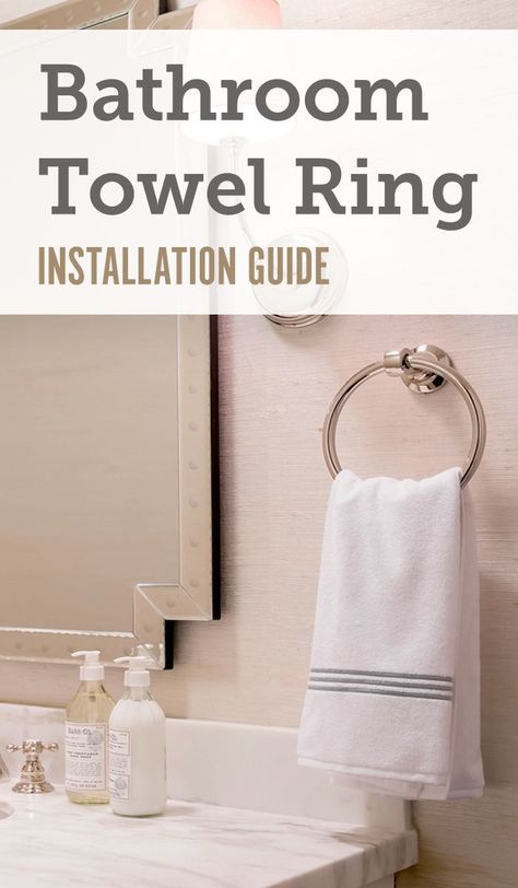 Using just a single mounting bracket, installing a towel ring in your bathroom is a simple addition of style and functionality. Click through to read how to install a bathroom towel ring! Towel Ring Placement, Bathroom Restoration, Bathroom Towel Ring, Hand Towel Ring, Walk In Shower Designs, Diy Accent Wall, New Toilet, Bathroom Counters, Simple Addition