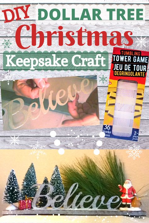 🎄Special Dollar Tree Believe Christmas Decoration and Keepsake! In need of an Easy Christmas DIY gift for that someone special ... they will love this! Give the gift of that powerful word Believe!!❤️ Christmas Crafts Jenga Blocks, Jenga Block Christmas Crafts Diy, Jenga Diy Crafts, Jenga Blocks Christmas Crafts, Christmas Blocks Wooden Diy, Jenga Crafts Ideas, Jenga Block Ornaments, Jenga Block Christmas Crafts, Diy Christmas Keepsakes