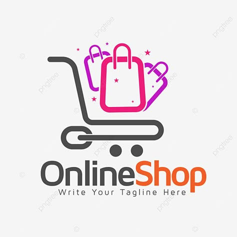 Online Shopping Logo Design, Online Shoping Logo Aesthetic, Shop Now Logo, Online Shop Logo Ideas, Logo For Online Shop, Shopping Logo Design, Online Shopping Images, Online Store Logo, Shopping Bag Logo