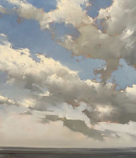 Joseph Alleman, Clouds In The Sky, Abstract Cloud, Bright Paintings, New Works, Cloud Painting, Traditional Paintings, Environment Concept Art, Seascape Paintings