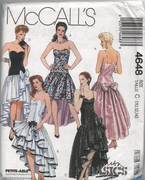 1990s vintage new UNCUT pattern McCalls 4648 size 10 12 14 misses dress bust 32 1/2 34 36. $14.99, via Etsy. 90s Formal Dress, Prom Dress Sewing Patterns, Skirt Variations, Evening Gown Pattern, Womens Evening Gowns, Party Dress Patterns, Gown Sewing Pattern, Formal Dress Patterns, Evening Dress Patterns