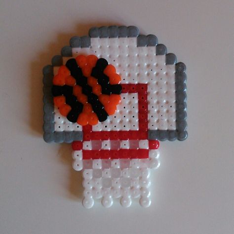 Perler Bead Patterns Basketball, Baseball Perler Bead Pattern, Perler Beads Sports, Basketball Perler Beads, Football Perler Bead Patterns, Pyssla Beads Pattern, Melty Bead Designs, Melt Beads Patterns, Hamma Beads Ideas