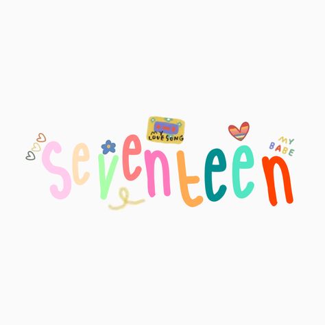 seventeen doodle sticker for edits! ⭐️made by teeheeboohao⭐️ Seventeen Doodle, Seventeen Design, Svt Stickers, Seventeen Stickers, Notebook Labels, Binder Ideas, Doodle Sticker, Graphic Shapes Design, Graphic Shapes